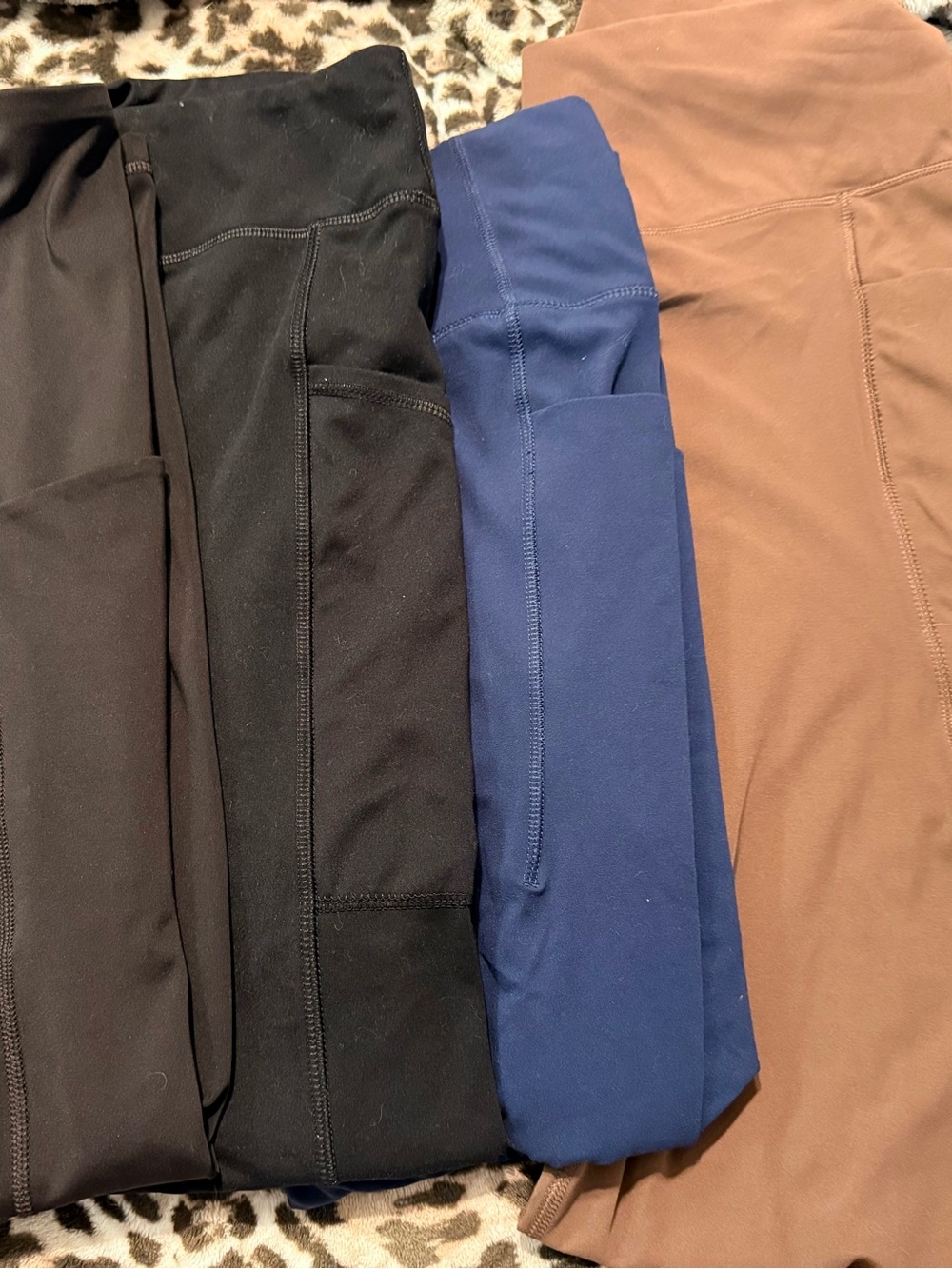 Women’s xl Legging lot of 4 - Black, Navy, Brown
